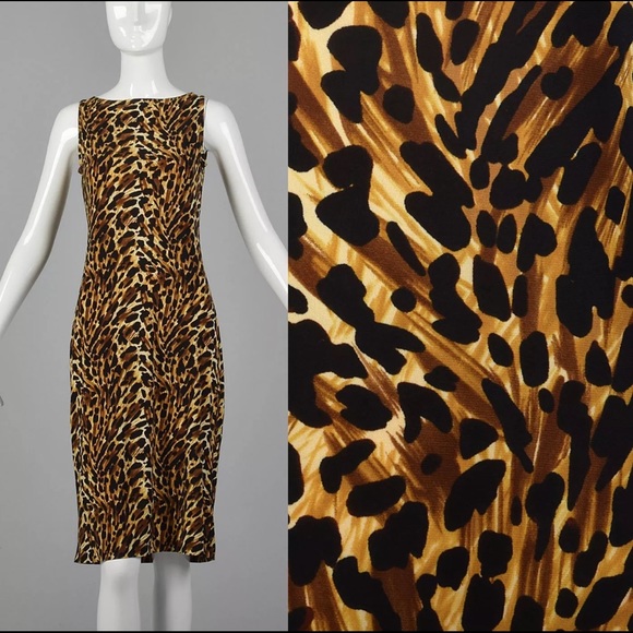 Norma Kamali Dresses & Skirts - NORMA KAMALI Sleeveless Leopard Print Shift Dress